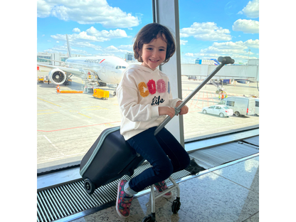 Kufr na kolečkách se sedátkem Eazy Green Blue