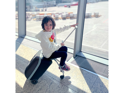 Kufr na kolečkách se sedátkem Eazy Green Blue