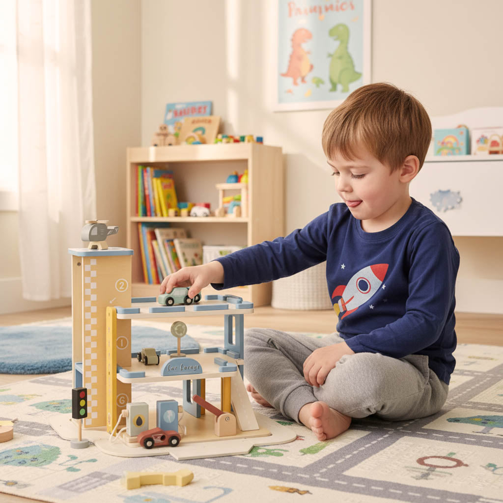 Dřevěná patrová garáž