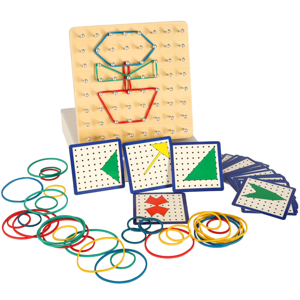 Dřevěná skládačka s gumičkami Geoboard Geoplan