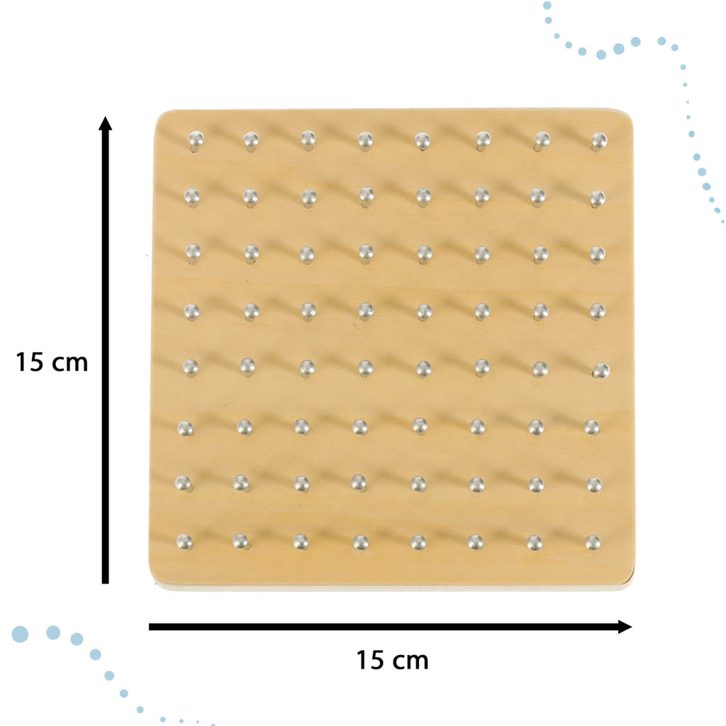 Dřevěná skládačka s gumičkami Geoboard Geoplan