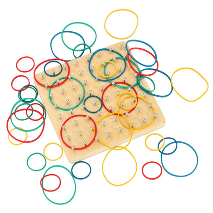 Dřevěná skládačka s gumičkami Geoboard Geoplan