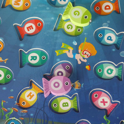 Dřevěná hra s rybičkami