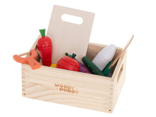 Dřevěná sada zeleniny a příslušenství ke krájení - v krabici