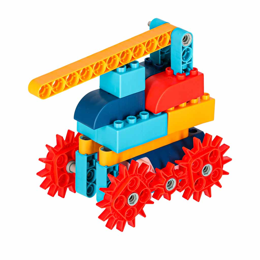 Konstrukční stavebnice s motorem – 116 dílů, pohyblivé prvky, STEM sada