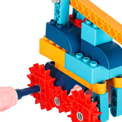 Konstrukční stavebnice s motorem – 116 dílů, pohyblivé prvky, STEM sada