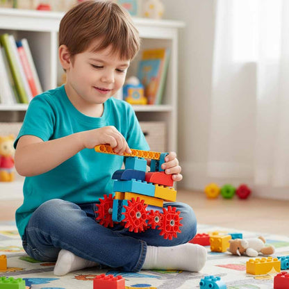 Konstrukční stavebnice s motorem – 116 dílů, pohyblivé prvky, STEM sada