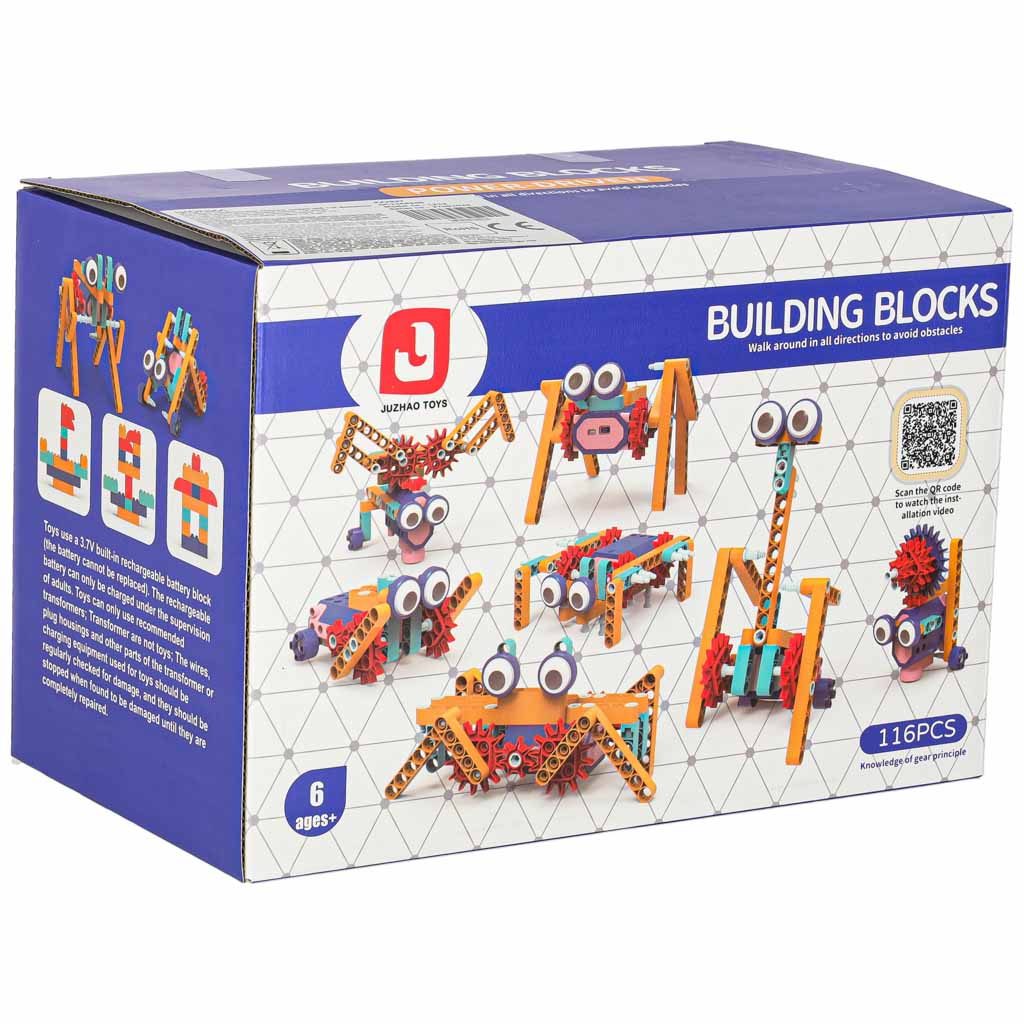Konstrukční stavebnice s motorem – 116 dílů, pohyblivé prvky, STEM sada