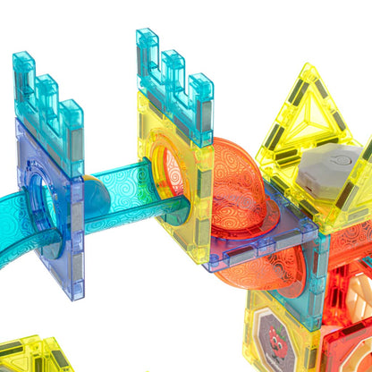 Magnetická stavebnice – kuličková dráha s LED prvky, 75 dílů