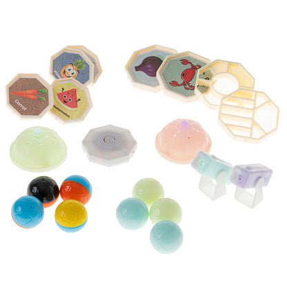 Magnetická stavebnice – kuličková dráha s LED prvky, 75 dílů