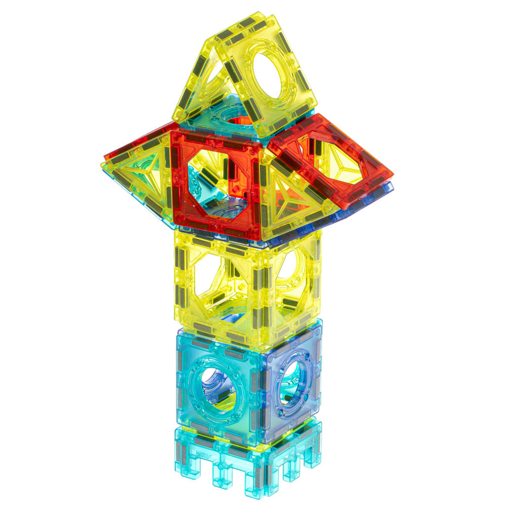 Magnetická stavebnice – kuličková dráha s LED prvky, 75 dílů