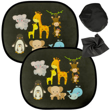 Statická sluneční clona do auta (2 ks, motiv zvířátek)