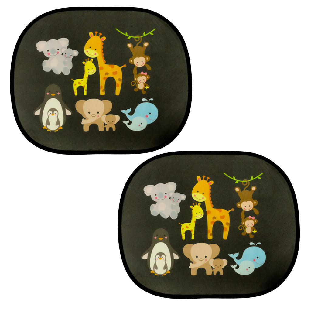 Statická sluneční clona do auta (2 ks, motiv zvířátek)