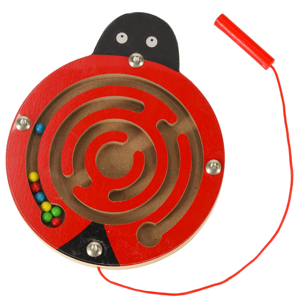 Magnetický labyrint beruška – logická hra s kuličkami