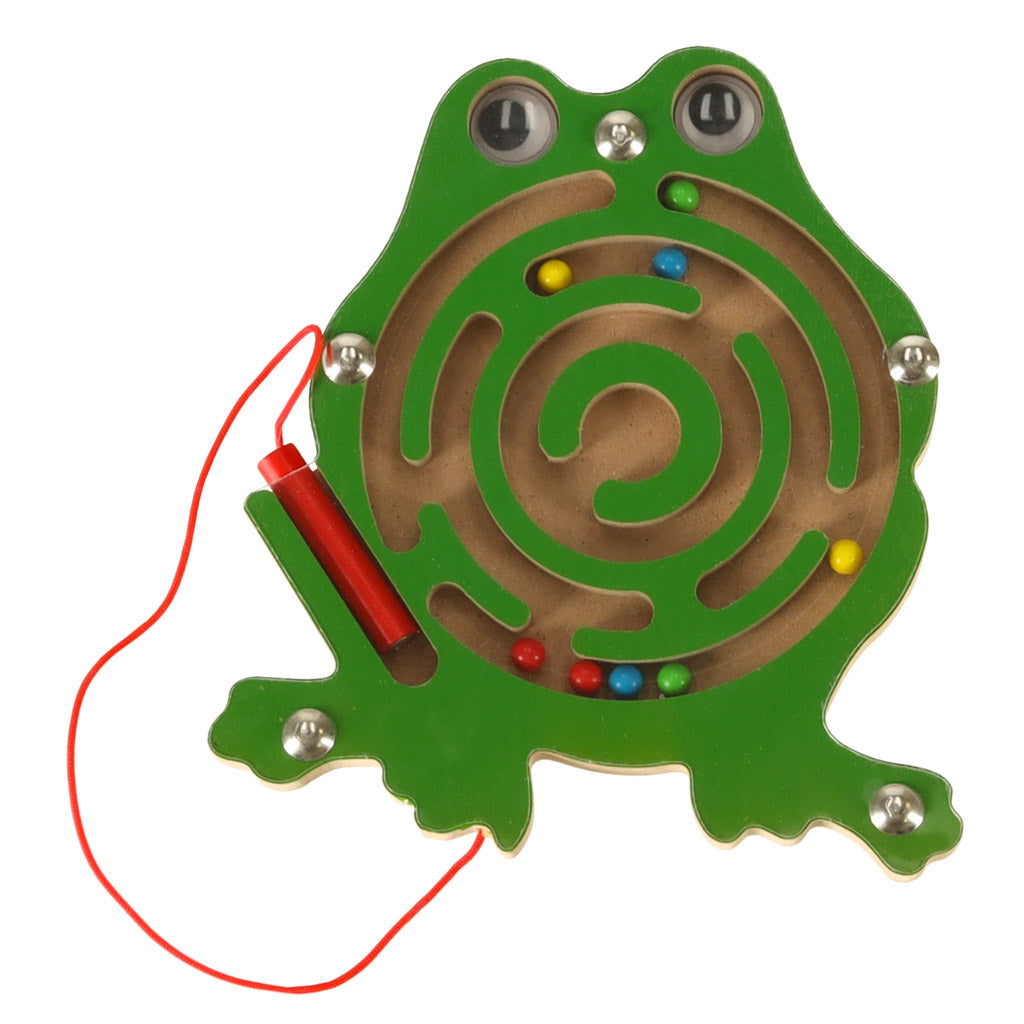 Magnetický labyrint žabka – logická hra s barevnými kuličkami