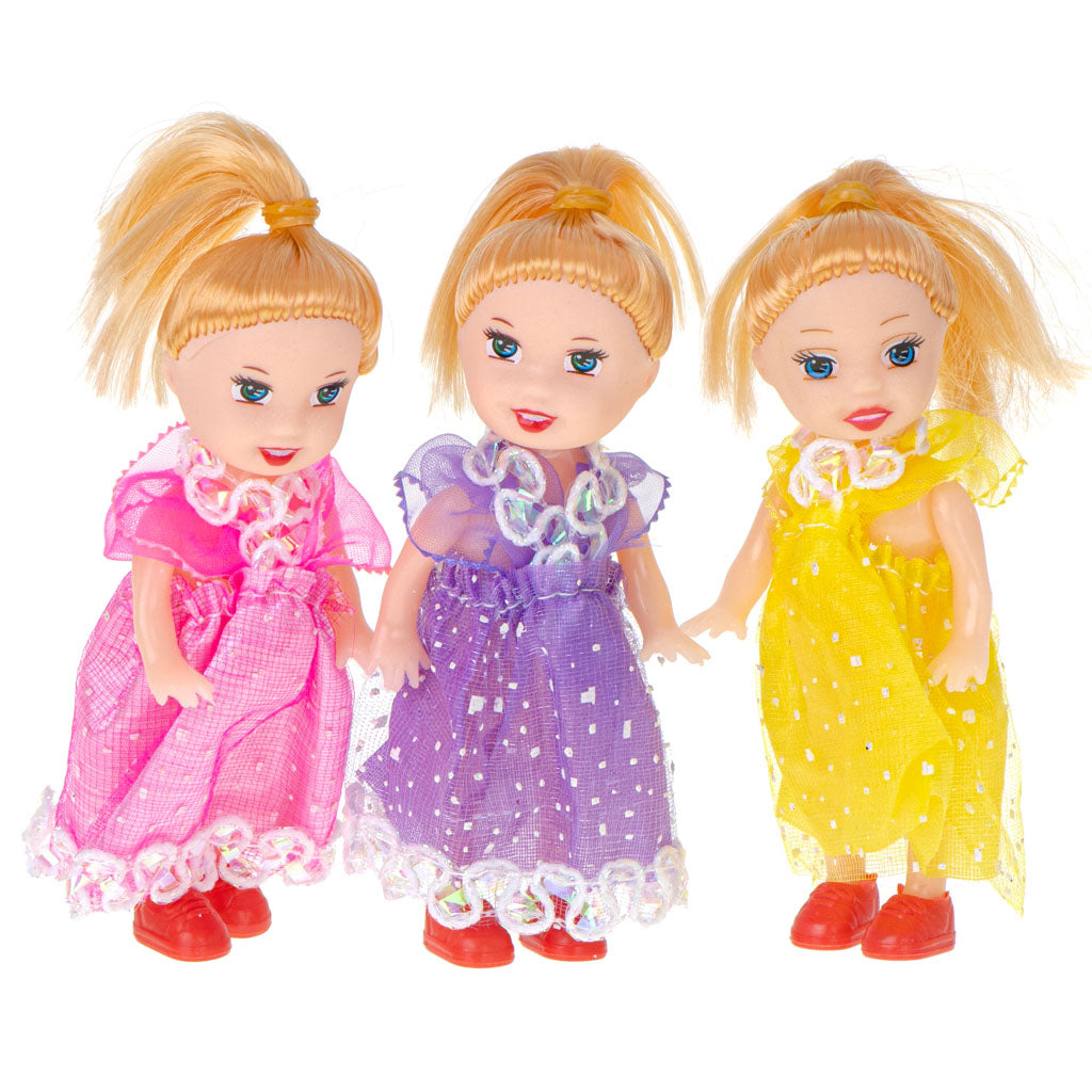 Sada mini panenek do domečku pro panenky – 3 ks (10 cm)