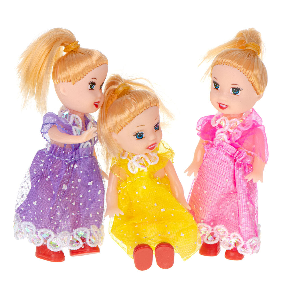 Sada mini panenek do domečku pro panenky – 3 ks (10 cm)
