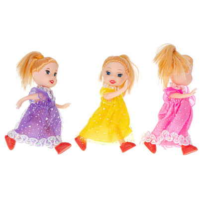 Sada mini panenek do domečku pro panenky – 3 ks (10 cm)