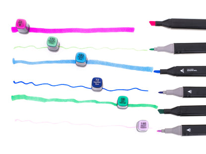 Oboustranné alkoholové fixy – sada 168 ks v praktickém pouzdře