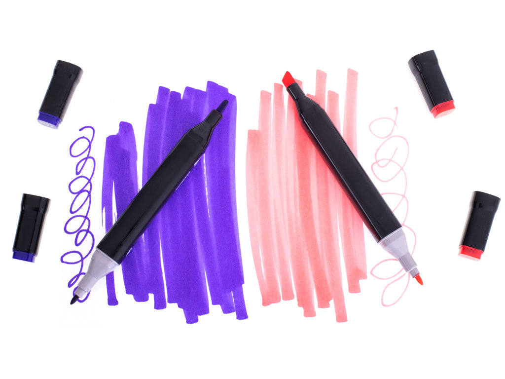 Oboustranné alkoholové fixy – sada 168 ks v praktickém pouzdře