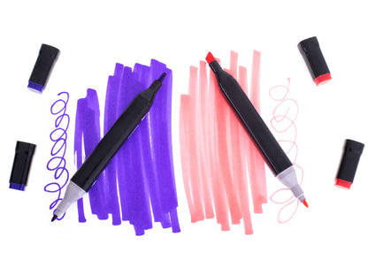 Oboustranné alkoholové fixy – sada 168 ks v praktickém pouzdře