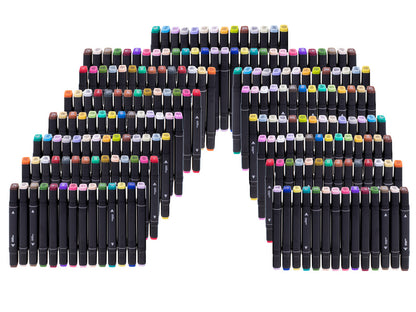 Oboustranné alkoholové fixy – sada 168 ks v praktickém pouzdře