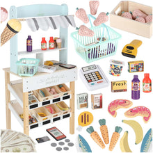 Dřevěný trh LULILO Melo – supermarket s pokladnou