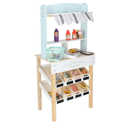 Dřevěný trh LULILO Melo – supermarket s pokladnou