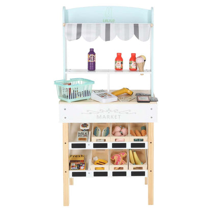 Dřevěný trh LULILO Melo – supermarket s pokladnou