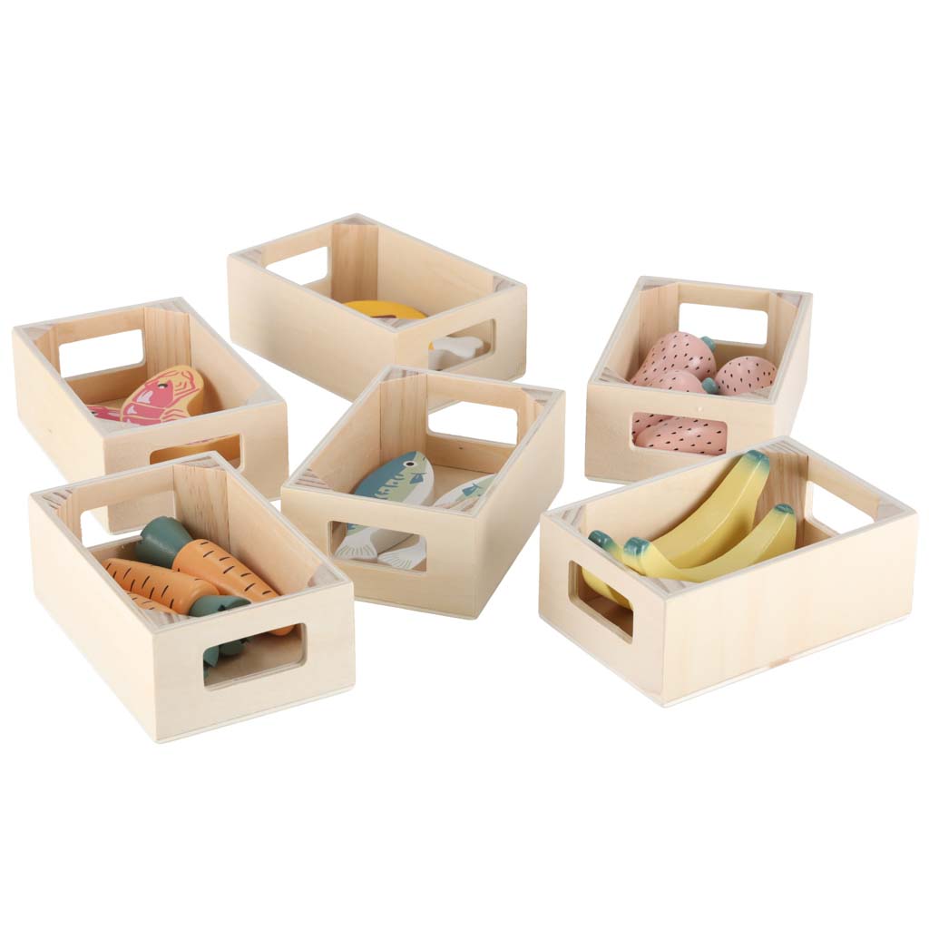 Dřevěný trh LULILO Melo – supermarket s pokladnou