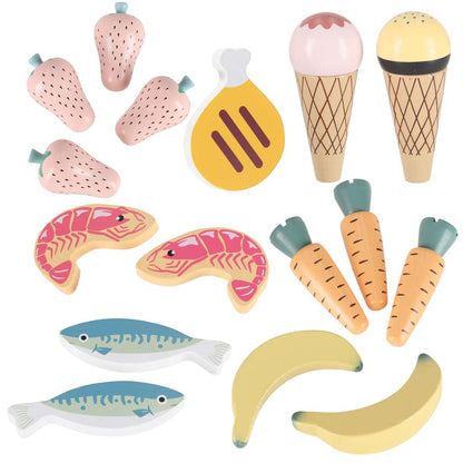 Dřevěný trh LULILO Melo – supermarket s pokladnou