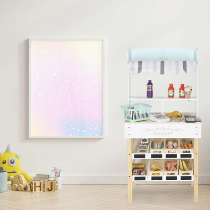 Dřevěný trh LULILO Melo – supermarket s pokladnou