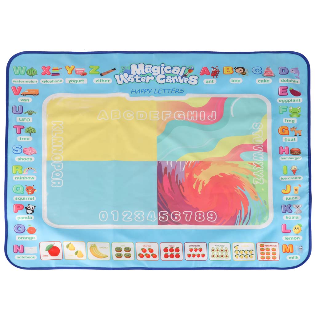 Vodní malovací podložka s příslušenstvím – 100 × 80 cm, abeceda