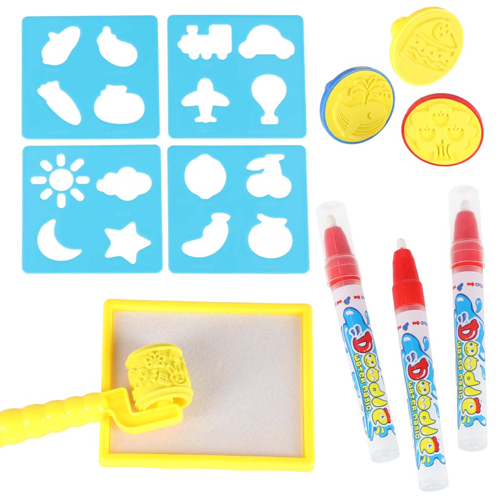 Vodní malovací podložka s příslušenstvím – 100 × 80 cm, abeceda