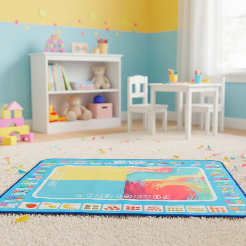 Vodní malovací podložka s příslušenstvím – 100 × 80 cm, abeceda