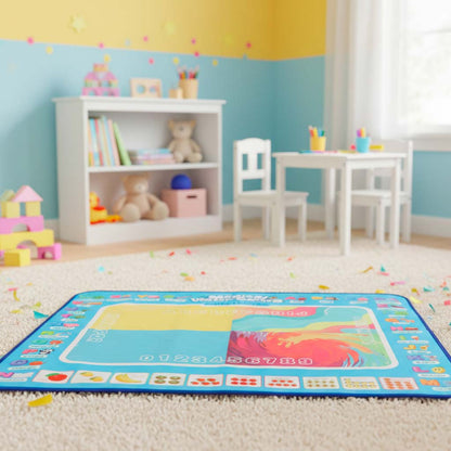 Vodní malovací podložka s příslušenstvím – 100 × 80 cm, abeceda