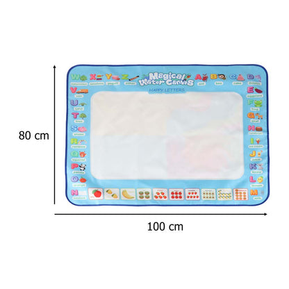Vodní malovací podložka s příslušenstvím – 100 × 80 cm, abeceda