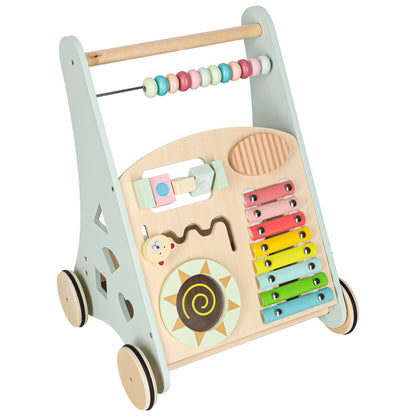 Modré dřevěné chodítko s počítadlem