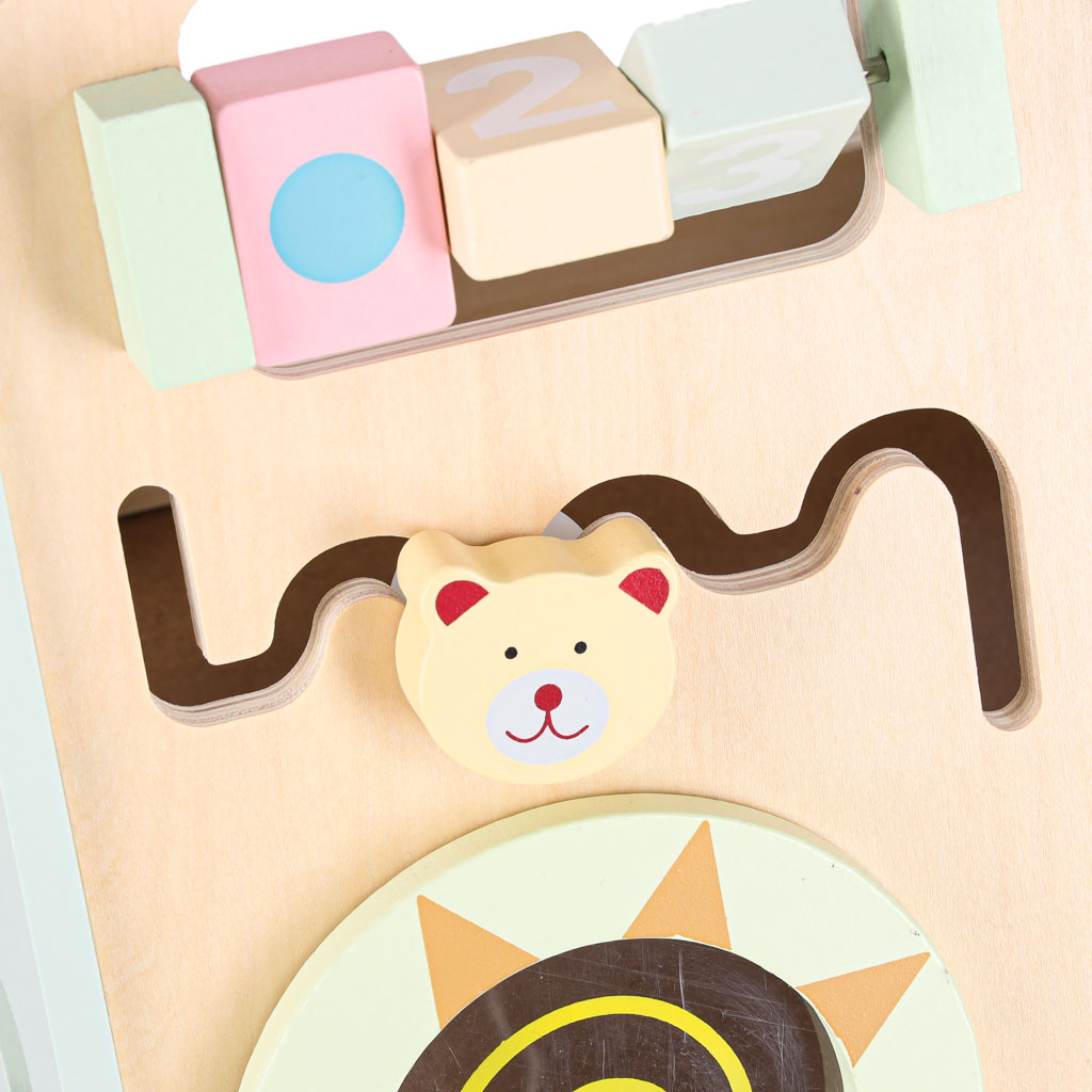 Modré dřevěné chodítko s počítadlem