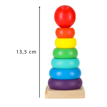 Dřevěná věž Pyramida Duha 13cm