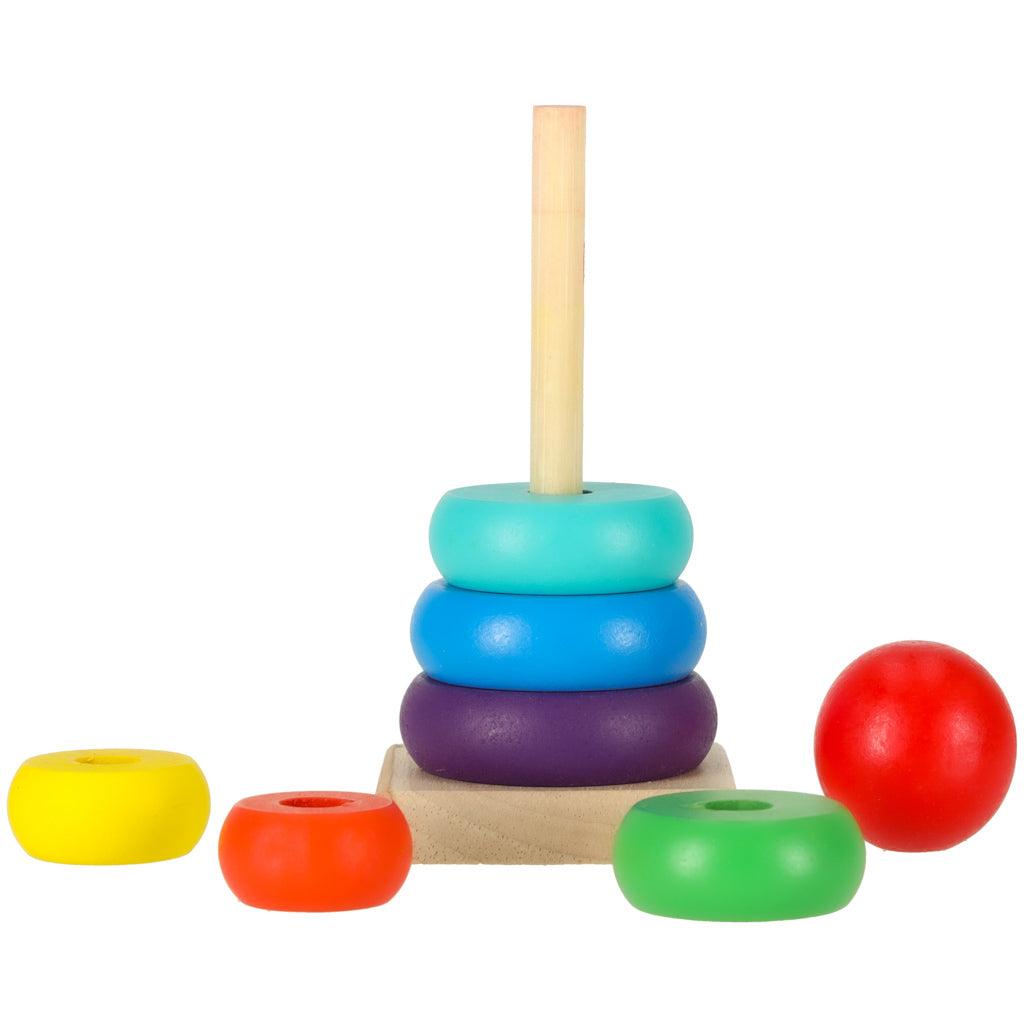 Dřevěná věž Pyramida Duha 13cm