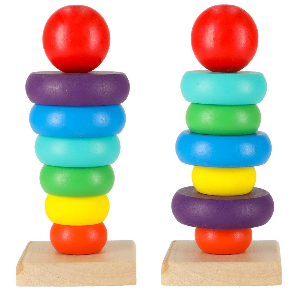 Dřevěná věž Pyramida Duha 13cm