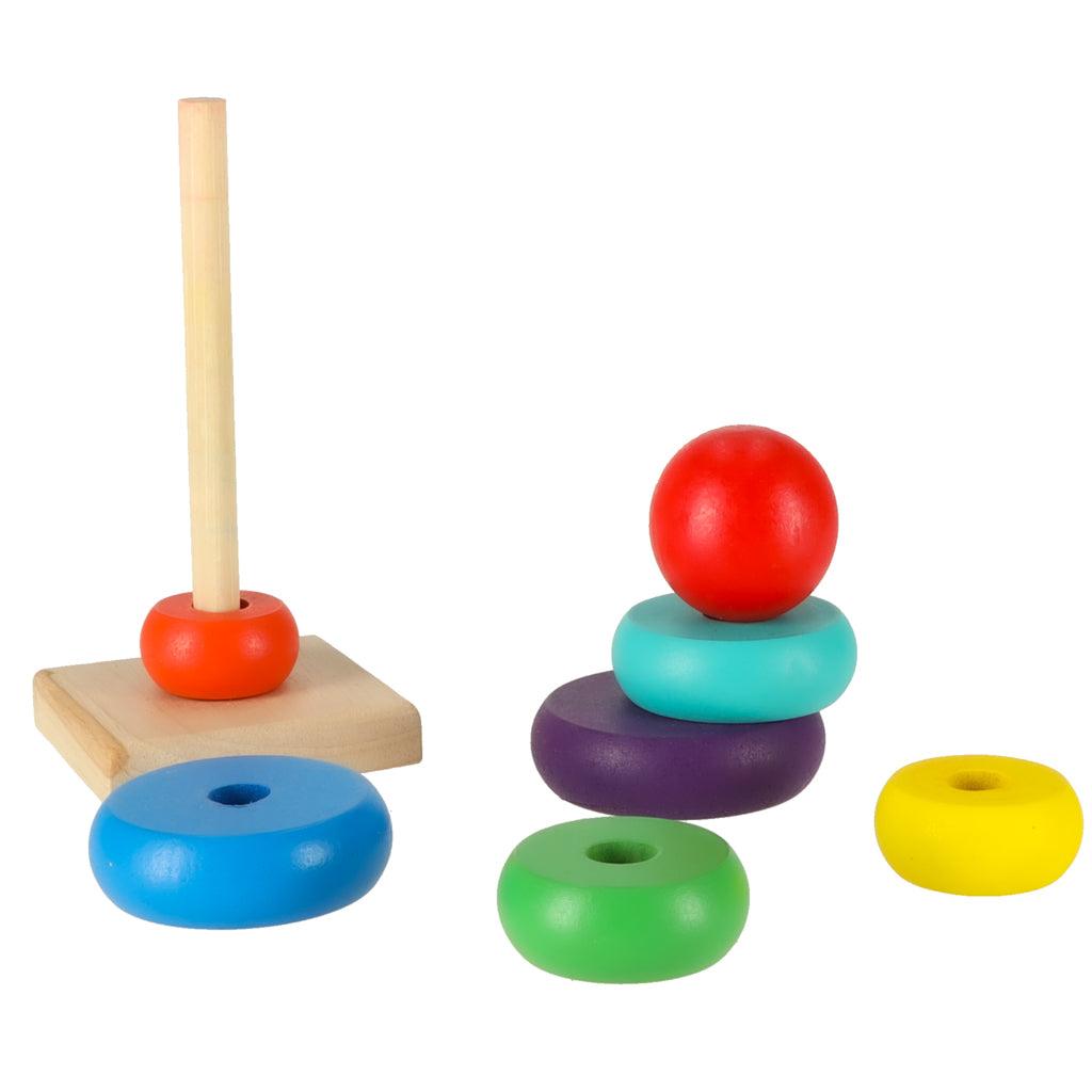 Dřevěná věž Pyramida Duha 13cm