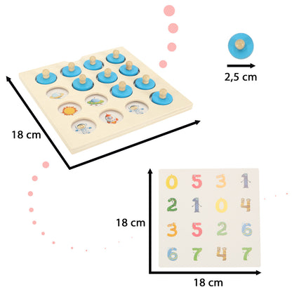 Dřevěná paměťová hra Montessori puzzle