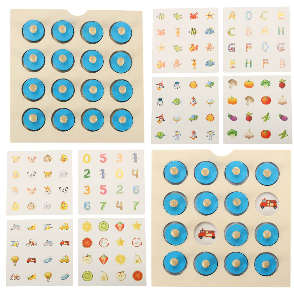 Dřevěná paměťová hra Montessori puzzle