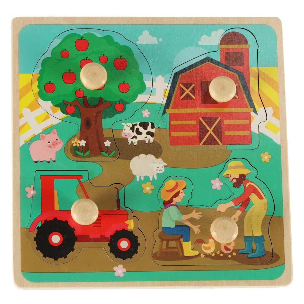 Dřevěné puzzle Farma
