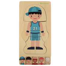 Dřevěné vrstvené puzzle – stavba lidského těla (chlapec)