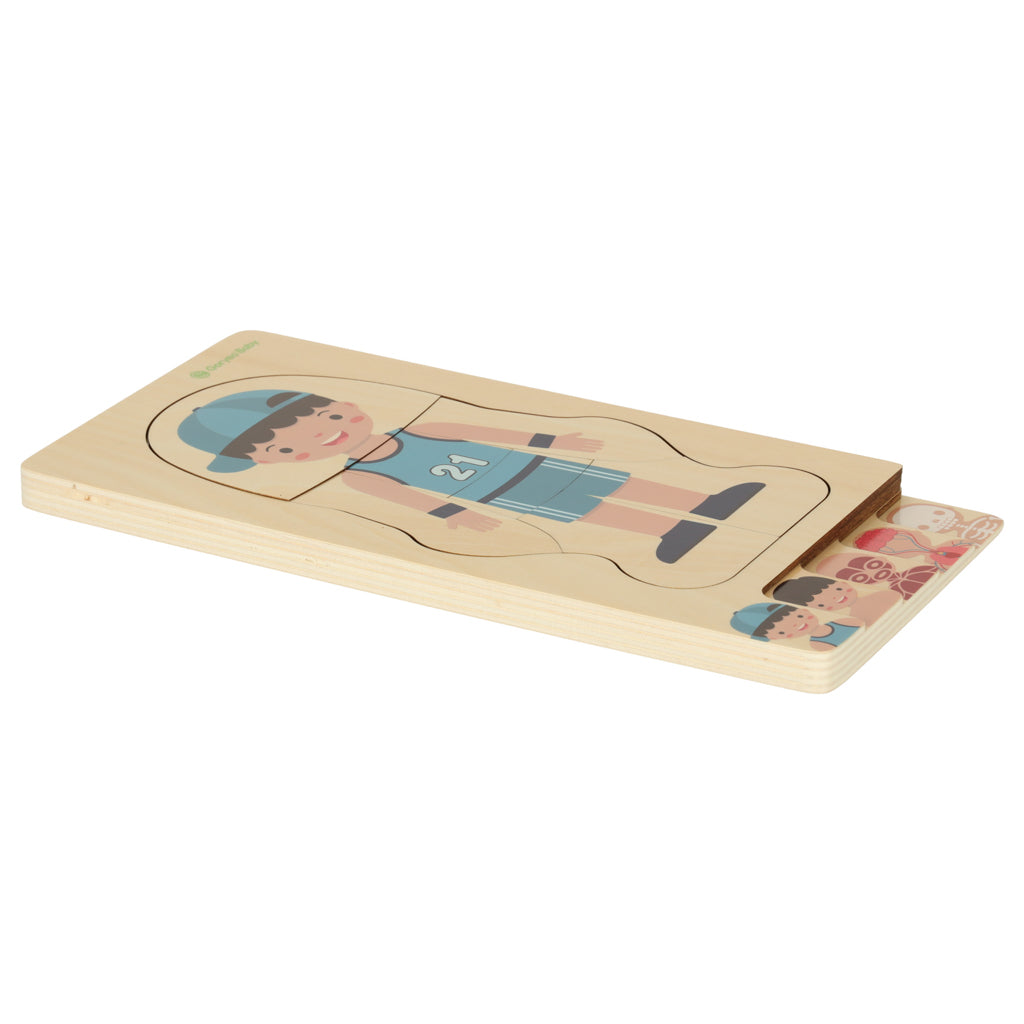 Dřevěné vrstvené puzzle – stavba lidského těla (chlapec)