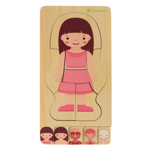 Dřevěné vrstvené puzzle – stavba lidského těla (dívka)