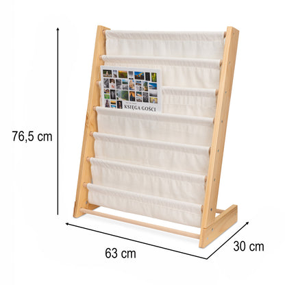 Dětský regál na knihy – Montessori knihovnička ze dřeva